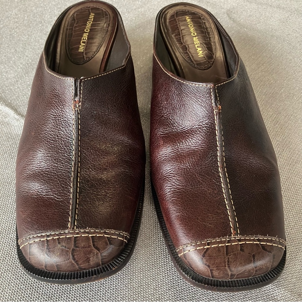 ANTONIO MELANI Dark Brown Leather Shoes